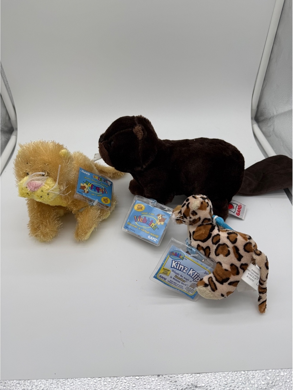 Ganz Webkinz Plush Lot of 3 NWT Unused Codes HM006 🦫HM181 Kinz Klip 🐆